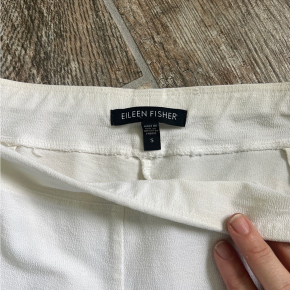 Eileen Fisher Slim Ankle Cropped Pull On Pants, Bone White, Women’s Size Small - Picture 3 of 9